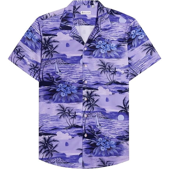Hawaiian Shirt for Men Summer Beach Casual Short Sleeve Button Down Shirts Printed Tropical Vacation Shirts