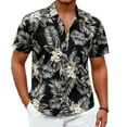 thumbnail image 1 of Sumtumn Hawaiian Shirt for Men,Summer Beach Short Sleeve Button Down Shirts Black Palm Clothing, 1 of 7