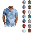 thumbnail image 1 of Hawaiian Shirt for Men Summer Short Sleeve Relaxed Fit Button Down Lapel Collar Tropical Beach Shirts Vacation Outfits, 1 of 5