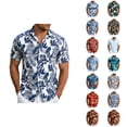 thumbnail image 1 of Hawaiian Shirt for Men Summer Short Sleeve Relaxed Fit Button Down Lapel Collar Tropical Beach Shirts Vacation Outfits, 1 of 5
