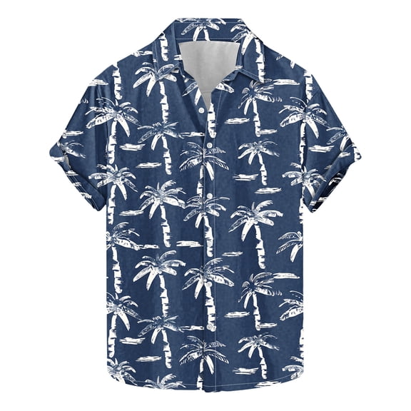 Hawaiian Shirt for Men, Tropical Graphic Beach Shirts Casual Summer Button Down Short Sleeve Floral Shirt Vacation Outfits