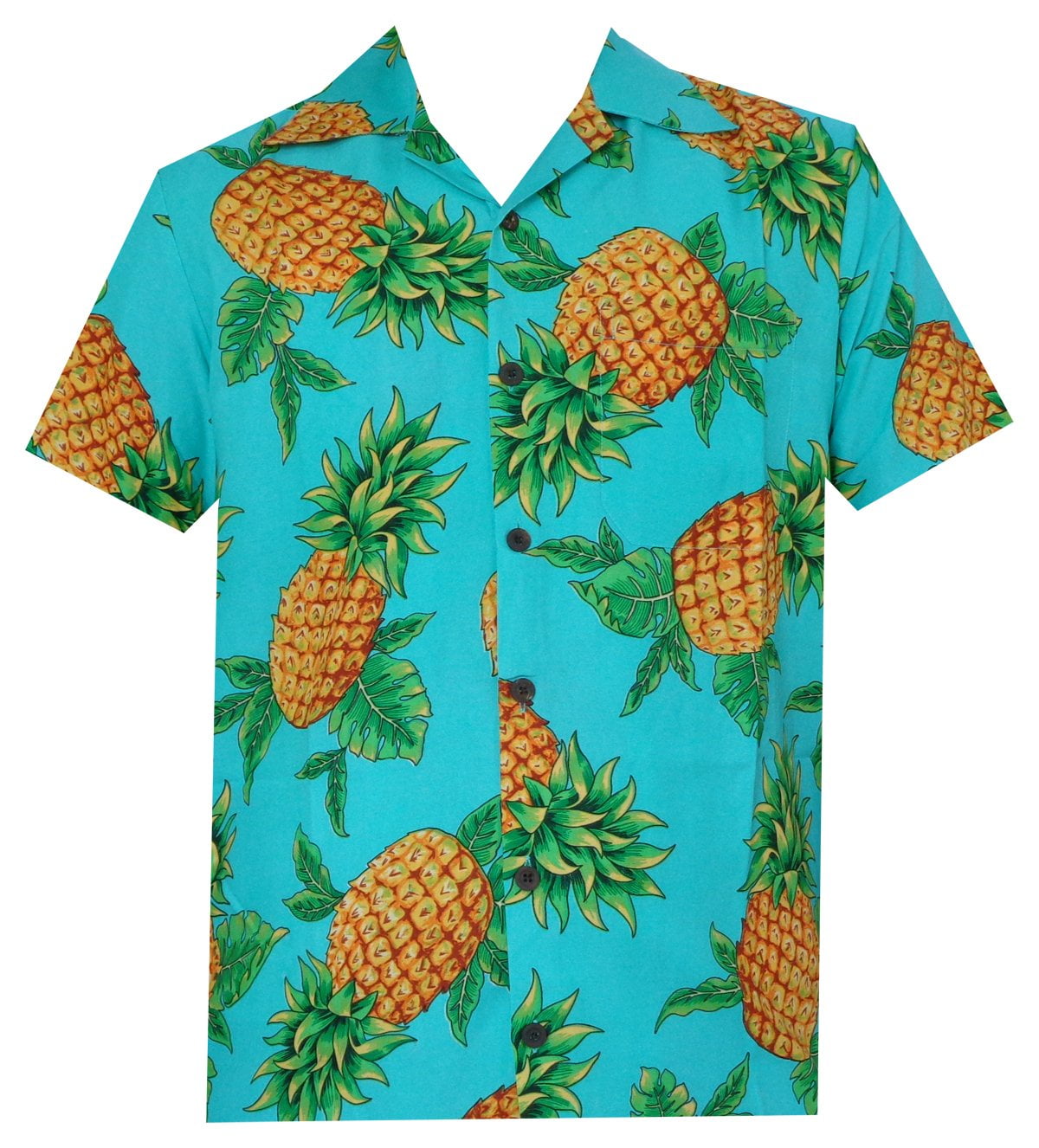 Hawaiian Shirts 50 Mens Pineapple Leaf Beach Aloha Casual Holiday ...