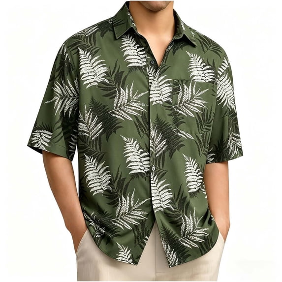 Hawaiian Shirts For Men Casual Button Down Short Sleeve Tops Summer Breathable Comfy Tropical Printed Beach Vacation Shirt,Sizes M-3XL