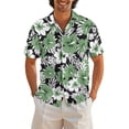 thumbnail image 1 of Hawaiian Shirts For Men Short Sleeve Casual Button Down Shirt Summer Beach Aloha Shirt Holiday Party Tropical Print Green S, 1 of 5