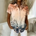thumbnail image 1 of Hawaiian Shirts Women Hawaii Tshirt Cool Floral Tropic Print Graphic Tees Tops Button Up Summer Vacation Shirt Beige M, 1 of 5