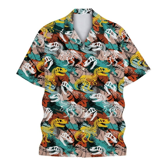 Hawaiian Shirts for Men Casual Button Turndown Collar Short Sleeve Tropical Beach Shirt Summer Holiday Relaxed Fit Lightweight Men Shirts Gold L
