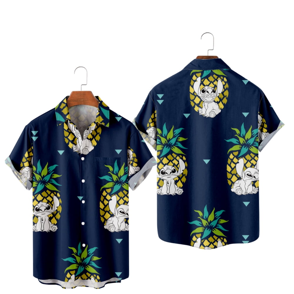 Men's Hawaiian Shirt Short Sleeve - Aloha Print Beach Shirt, Casual Button Down, Lightweight Polyester, Multiple Sizes - View #10