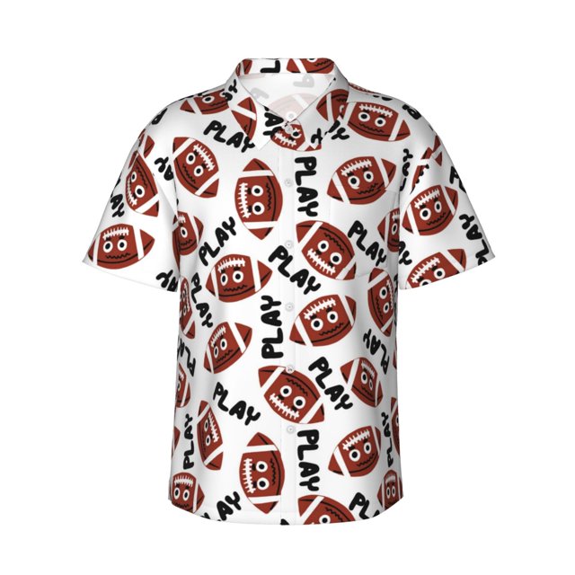Hawaiian Shirts for Men paly American football funny Mens Summer