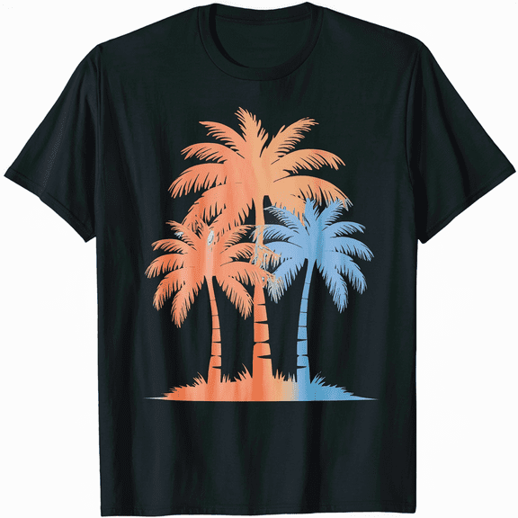 Hawaiian Shirts for Women Palm Trees Graphic Tees Summer Beach Vacation Tops Short Sleeve Casual T-shirt
