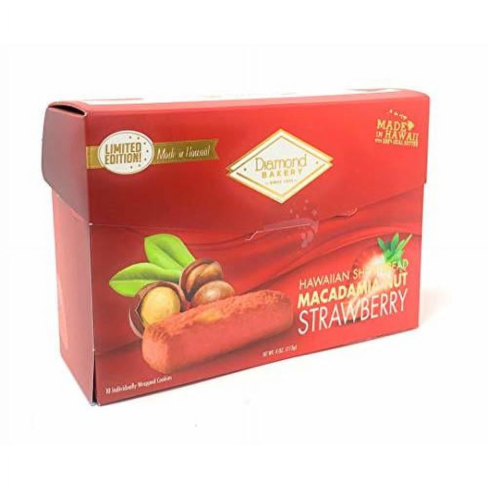 Hawaiian Shortbread Macadamia Nut Cookies Strawberry 4 Ounce (113G