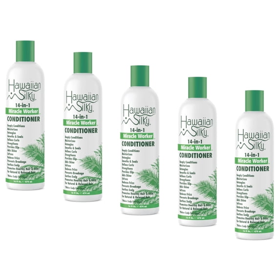 Hawaiian Silky 14-In-1 Miracle Worker Conditioner, 16 Fl. Oz. - Pack of 5