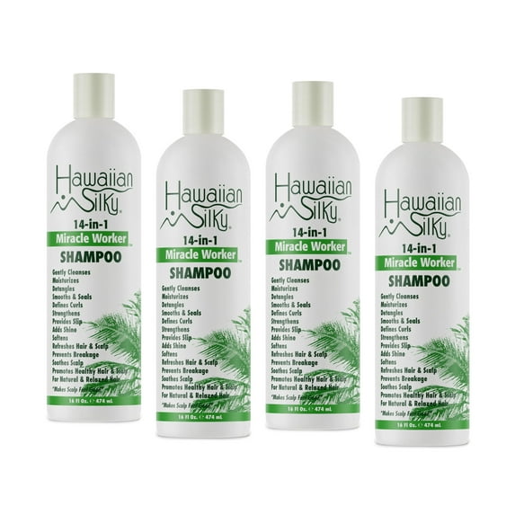 Hawaiian Silky 14-In-1 Miracle Worker Shampoo, 16 Fl. Oz. - Pack of 4