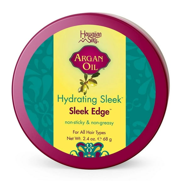 Hawaiian Silky Argan Oil Hydrating Sleek Hair Edge Gel 2.4 Oz., Pack of 3
