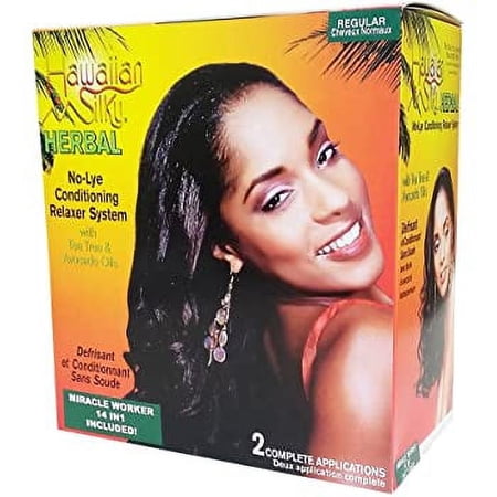 Hawaiian Silky Herbal No Lye Regular Relaxer Kit (2 Pack)