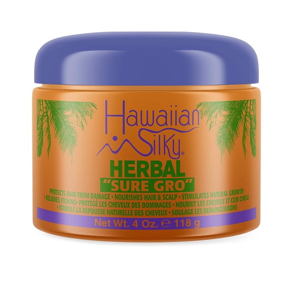 Hawaiian Silky Herbal Sure Gro Hair Growth, 4 fl oz - Nourishes Hair & Scalp - Protects Hair From Damages - Faster, Healthier Regrowth