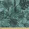 thumbnail image 1 of Ambesonne Hawaiian Fabric by the Yard Upholstery, Monotone Jungle Plants, 2 Yards, Pale Teal Hunter Green, 1 of 4