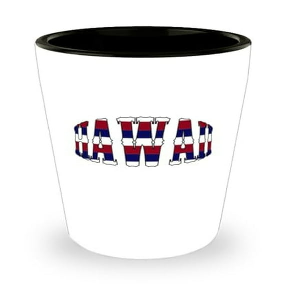 Hawaiian Souvenir Shot Glass, 1.5oz Mini Glassware Featuring Vibrant Hawaii Flag Colors, Ideal Vacation Gift or Collectible
