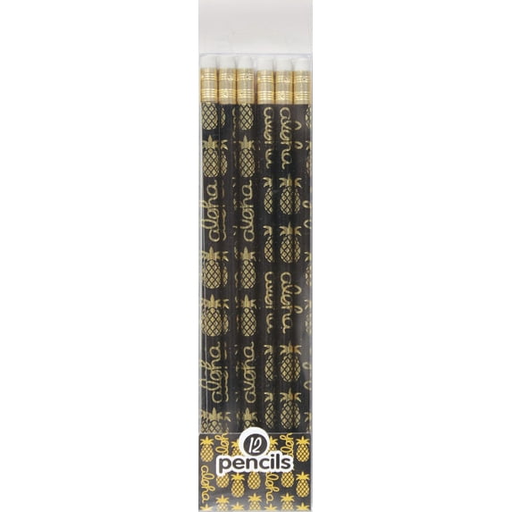 Hawaiian Style 12 Pack Pencils Aloha Pineapple