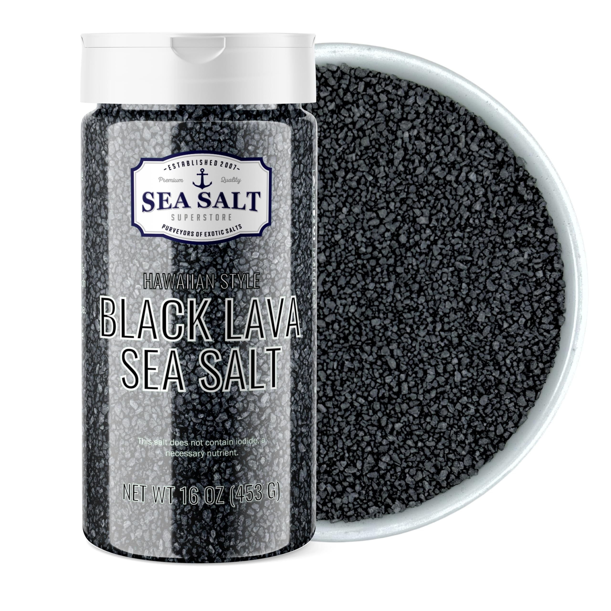 Hawaiian-Style Black Lava Sea ESF27 Salt with Activated Charcoal, Black ...