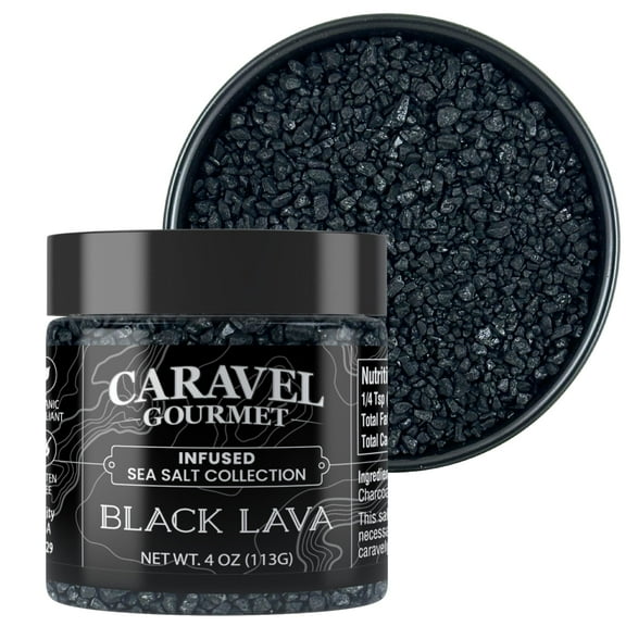 Caravel Gourmet Hawaiian Black Lava Sea Salt - 4 Ounce by Sea Salt Superstore Gluten-Free