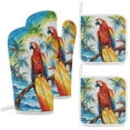 thumbnail image 1 of Hawaiian Style Oven Mitts And Pot Holders Sets of 4 Oven Gloves Set Potholders for Kitchen Cooking Baking Grilling Anti Scald Hot Pads And Heat Resistant, 1 of 6
