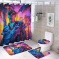 thumbnail image 1 of Hawaiian Style Shower Curtain Sets with Rugs 4 Piece Rustic, 1 of 8