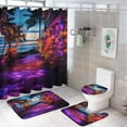 thumbnail image 1 of Hawaiian Style Shower Curtain Sets with Rugs 4 Piece Rustic, 1 of 8
