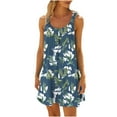 thumbnail image 1 of Hawaiian Summer Dresses for Women 2023 Casual Plain Color Dress Petite Sleeveless Sundress Cute O-Neck Sundresses, 1 of 5