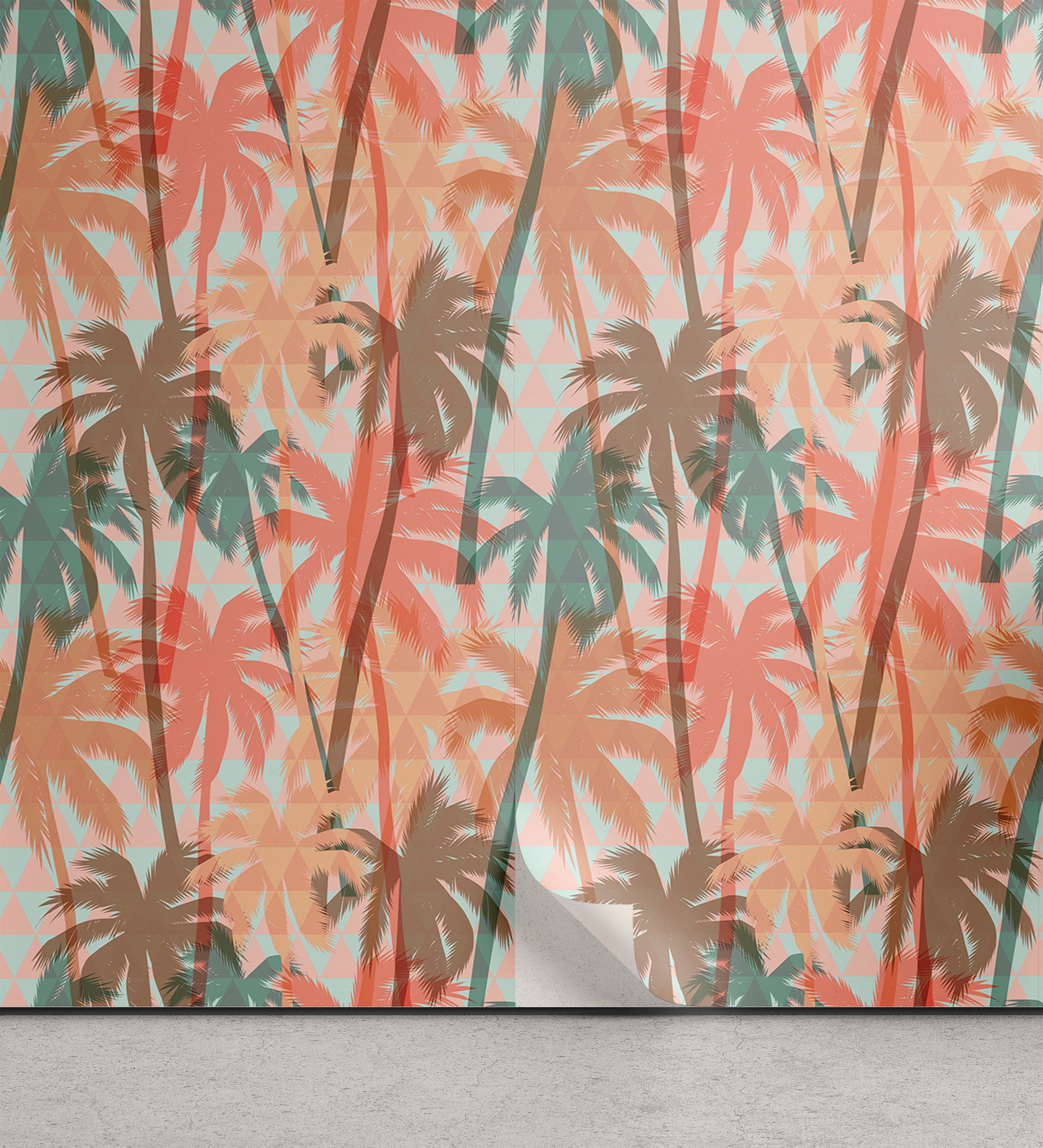 Hawaiian Summer Peel & Stick Wallpaper for Home, Colorful Design Palm