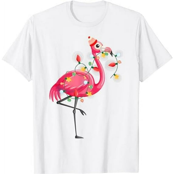 Hawaiian Summer Tropical Flamingo Funny Christmas In July T-Shirt