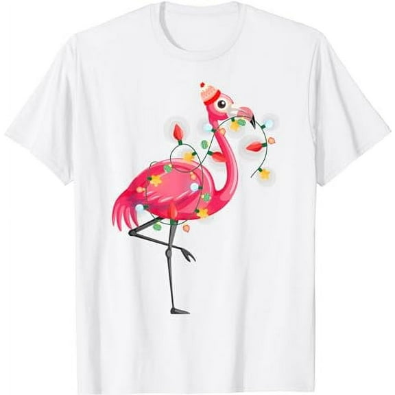 Hawaiian Summer Tropical Flamingo Funny Christmas In July T-Shirt