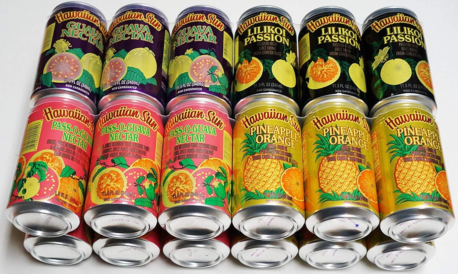 Hawaiian Sun Drinks 24 Pack Sampler (Pass-O-Guava,Pineapple-Orange, Lilikoi-Passion Fruit, Guava) 6 Pack of Each