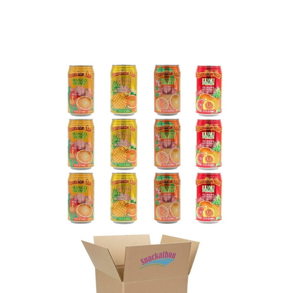 Hawaiian Sun Drinks, Orange Variety Pack, 4 Flavors, 3 Cans per Flavor, Total 12 Cans