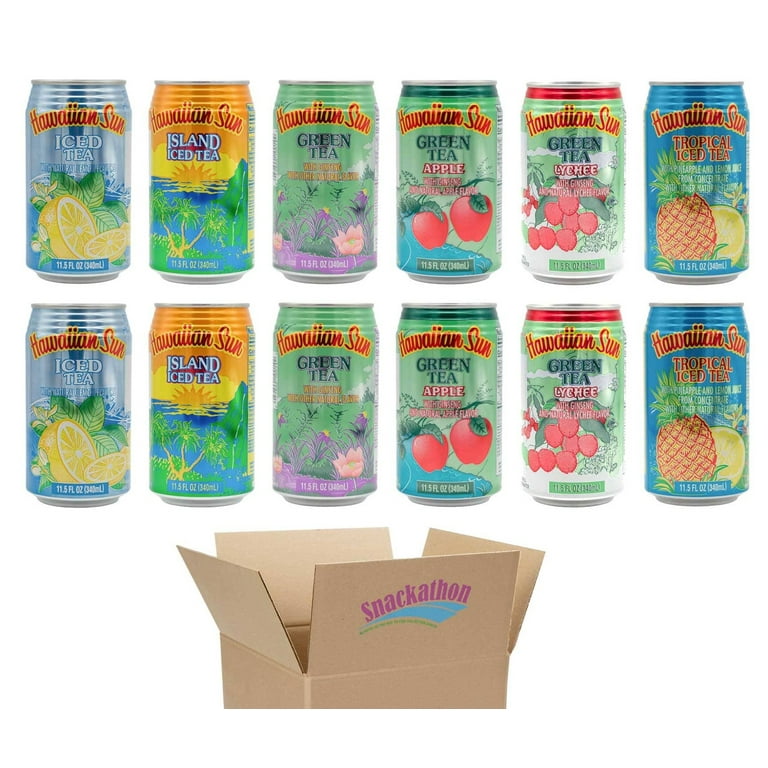  Hawaiian ボトル　4本セット Snackathon Hawaiian Sun Drinks Tea Variety Pack, 6 Flavors, 12