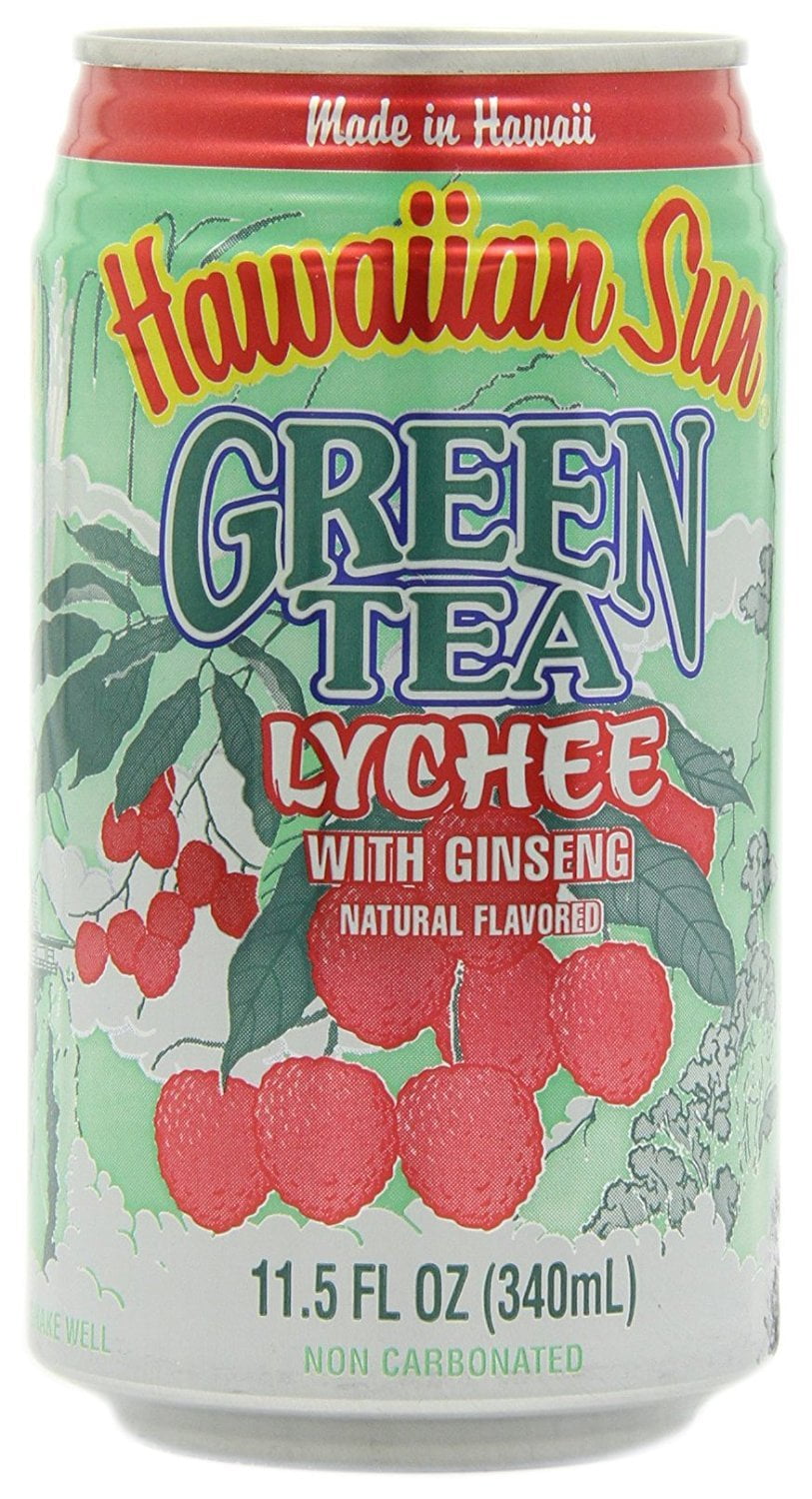 Hawaiian Sun Green Tea Lychee with Ginseng, 11.5 Fl. Oz., 6 Count