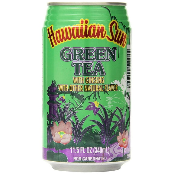 Hawaiian Sun Green Tea with Ginseng, 11.5 Fl. Oz., 6 count