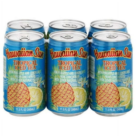 Hawaiian Sun Natural Pineapple and Lemon Flavored Tropical Ice Tea, 11.5 Fl. Oz.