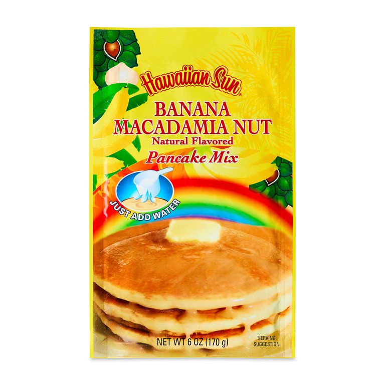 Hawaiian Sun, Pancake Mix, 6 oz, Banana Macadamia Nut - Walmart.com