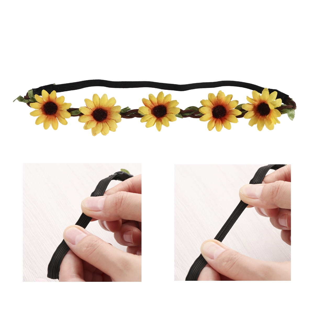 Hawaiian Sunflower Crown Hair Band Luau Party Leis Garland Wreaths