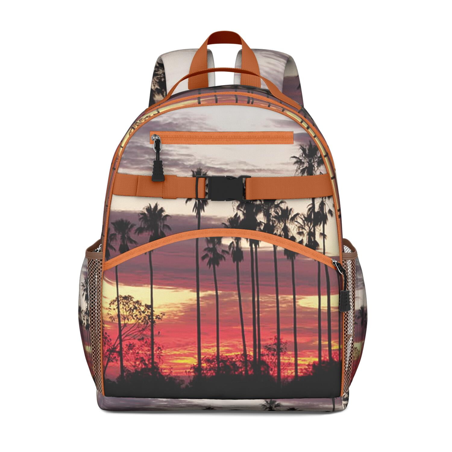 Hawaiian Sunset Beach Backpack - Ergonomic Travel Backpack with Chest ...