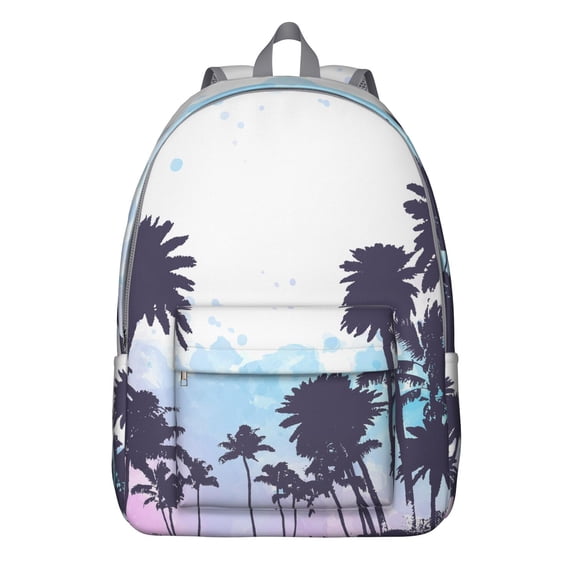 Hawaiian Sunset Beach Backpack, Tropical Palm Trees School Bag with Minimalist Palm Tree Design, Vibrant Tropical Paradise, Boho Style
