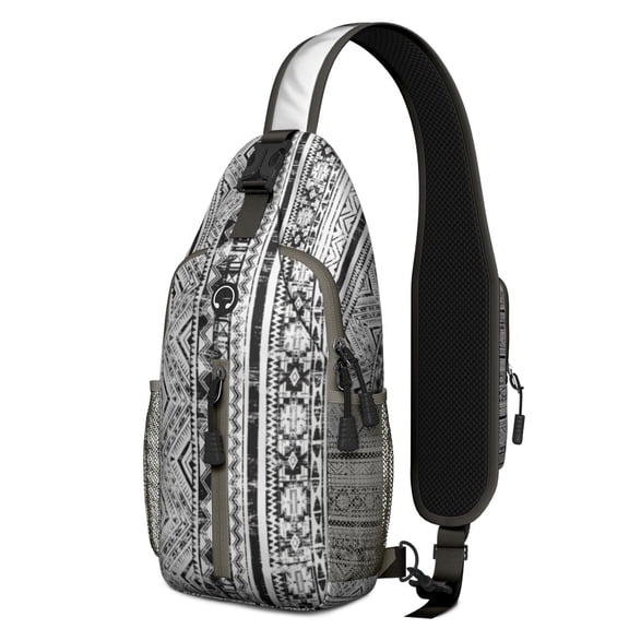 Hawaiian Sunset Beach Sling Backpack – Durable Water-Resistant Sling Bag with Ocean Sunset and Vibrant Palm Trees Design, Ideal for Outdoor Adventures and Commuting