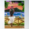 thumbnail image 1 of Hawaiian Sunset Hula Poster Wall Art, Modern Wall Decor For Living Room Bedroom, 12x18 UNFRAMED, 1 of 3