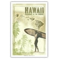 thumbnail image 1 of Hawaiian Surfer - Hawaii Paradise of the Pacific - Vintage Travel Poster by Wade Koniakowsky - Master Art Print (Unframed) 12in x 18in, 1 of 4