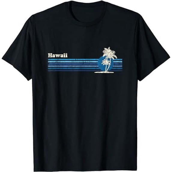 Hawaiian T-Shirt Vintage 80s Palm Trees Sunset Tee