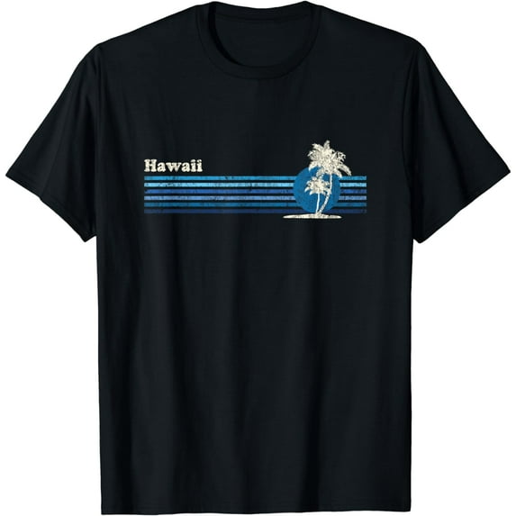 Hawaiian T-Shirt Vintage 80s Palm Trees Sunset Tee