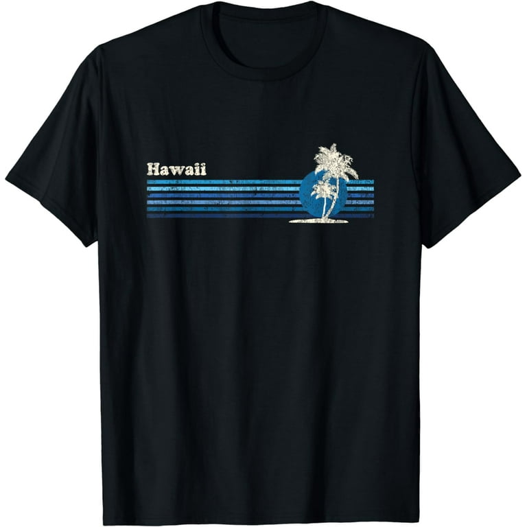 Hawaiian T-Shirt Vintage 80s Palm Trees Sunset Tee Hawaiian T-Shirt Vintage 80s Palm Trees Sunset Tee
