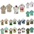 thumbnail image 1 of Hawaiian T-shirts for Men- Easter Rabbit Short Sleeve Beach Tops Bunny Printed Lapel Loose Tops Tops with Pocket, #6, Adult-4XL, 1 of 8