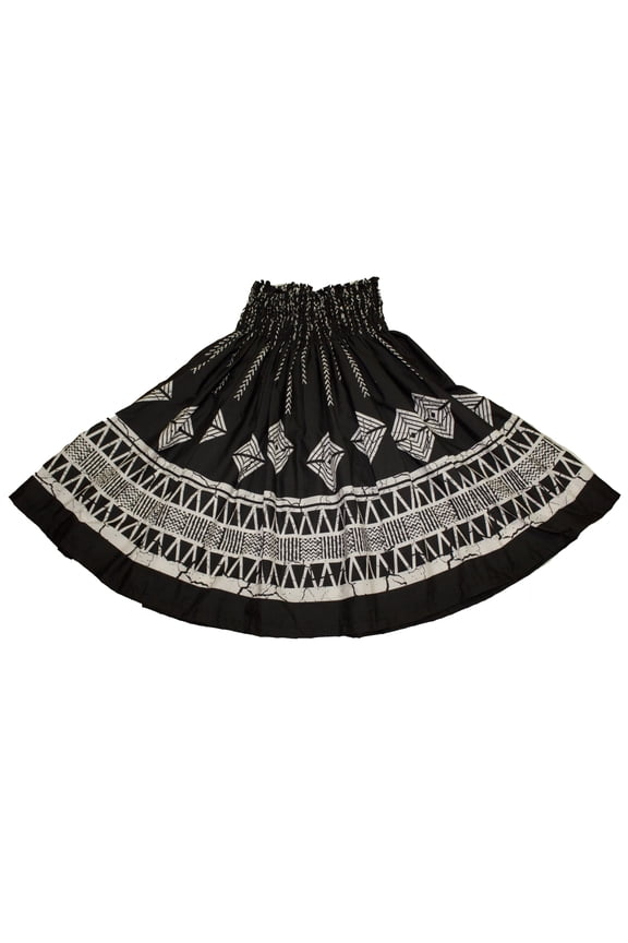 Hawaiian Tapa Patterns Pa'u Hula Dancer Dress Black Tapa Skirts For Women.