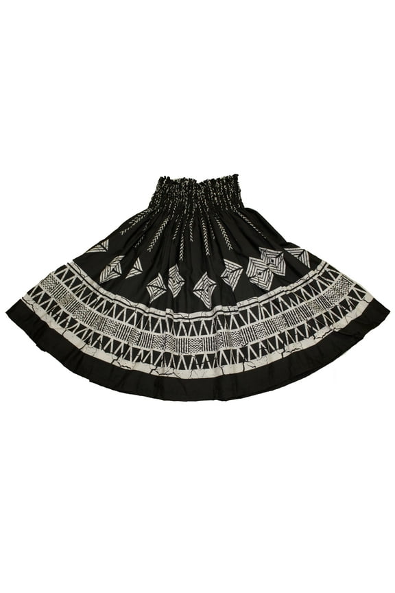 Hawaiian Tapa Patterns Pa'u Hula Dancer Dress Black Tapa Skirts For Women.